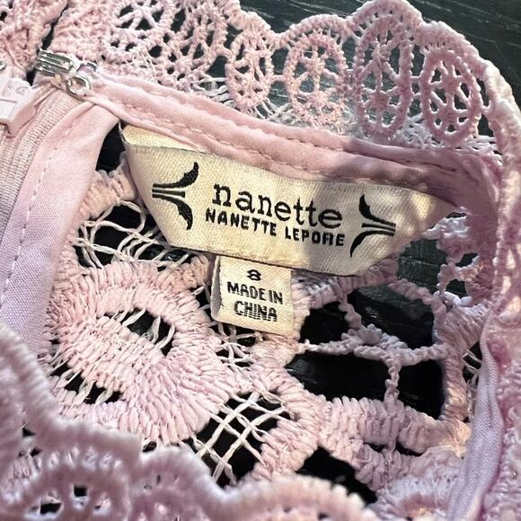 NANETTE LEPORE PURPLE LACE SHEATH DRESS SIZE 8 - Picture 6 of 7